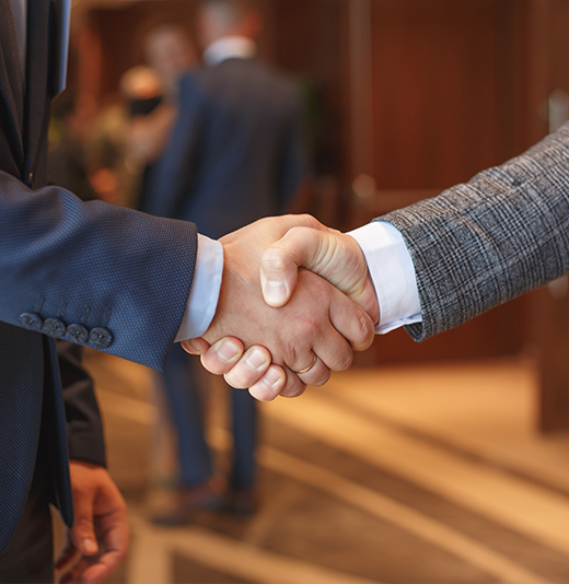 Two people shaking hands