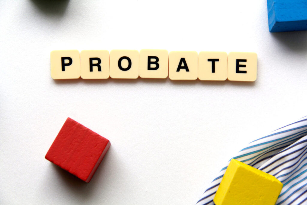 probate spelled out on tiles